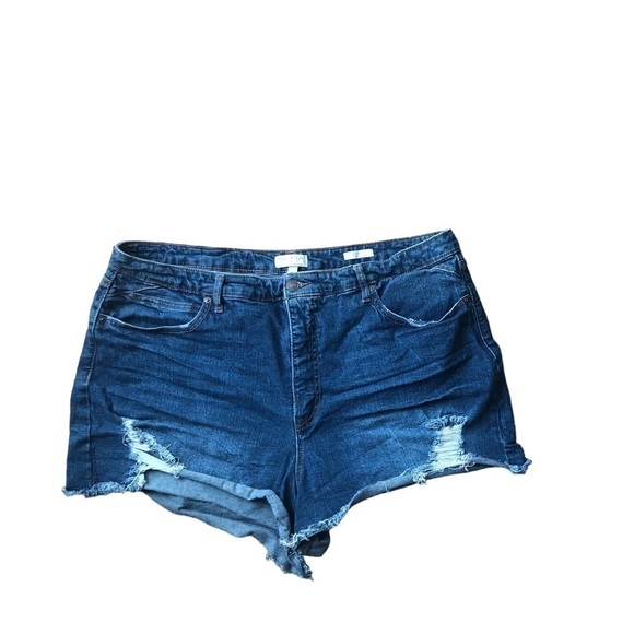 Sofia Vergara Jeans Chi Stretch High Rise Shortie Shorts Sz 20 Distressed - Picture 5 of 7